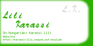 lili karassi business card